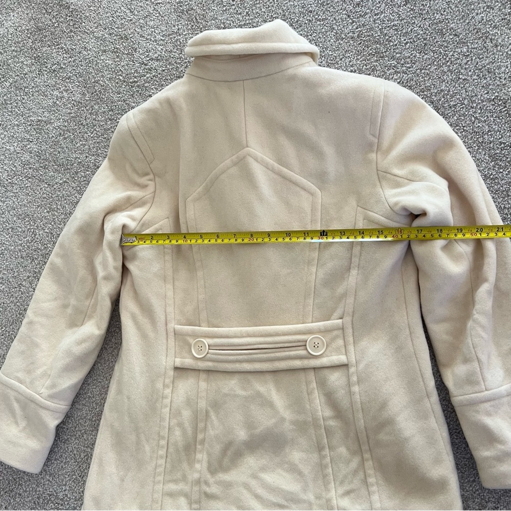 GALLERY Cream Colored Wool Button up Peacoat NWOT - Picture 10 of 11